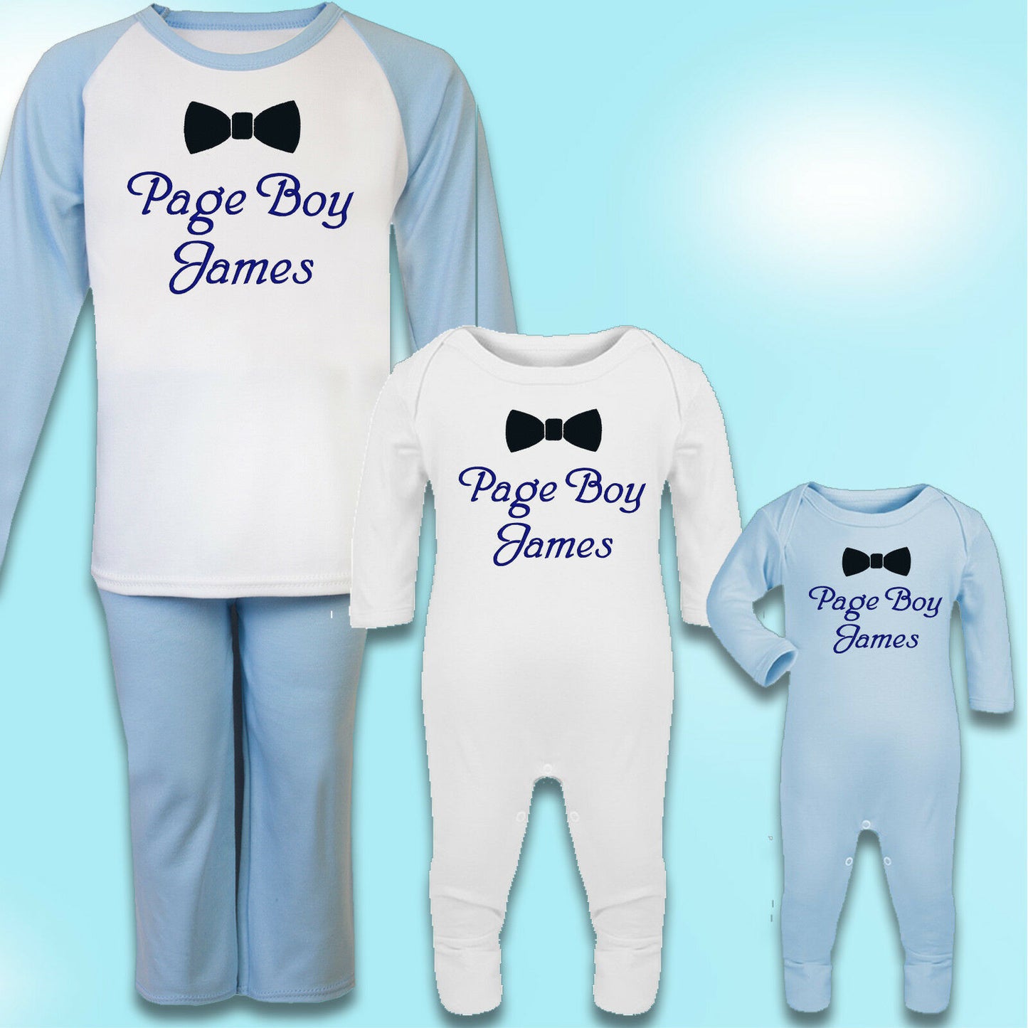 Personalised Page Boy Gift Embroidered 100% Cotton Pyjamas - Pageboy Gift