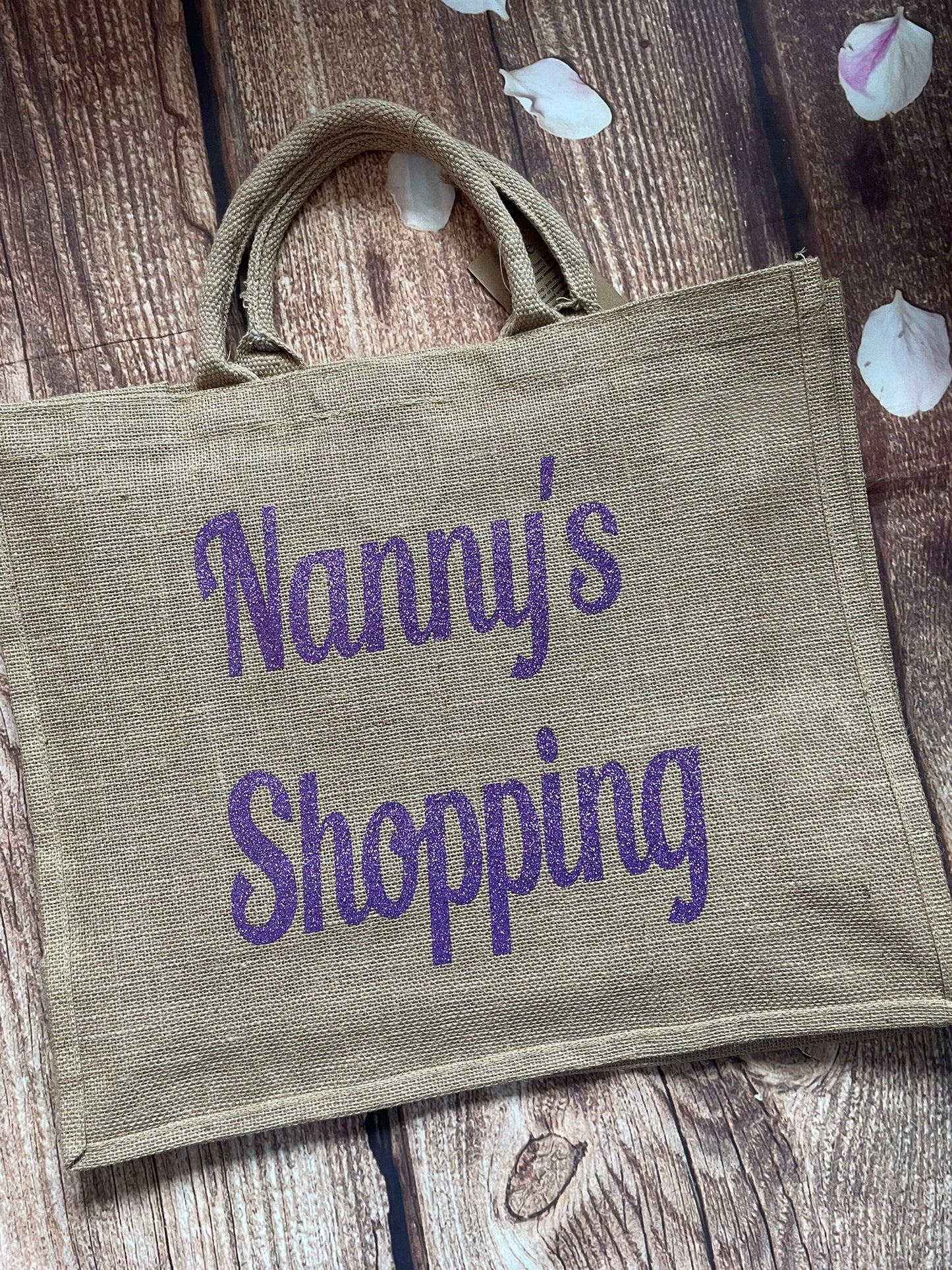 Personalised shopping bag - Ideal Mothers Day Gift - Large hessian / jute personalised tote bag. Mummy, Nanny, Granny, Mom