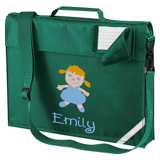 Embroidered Bookbag with strap- Doll