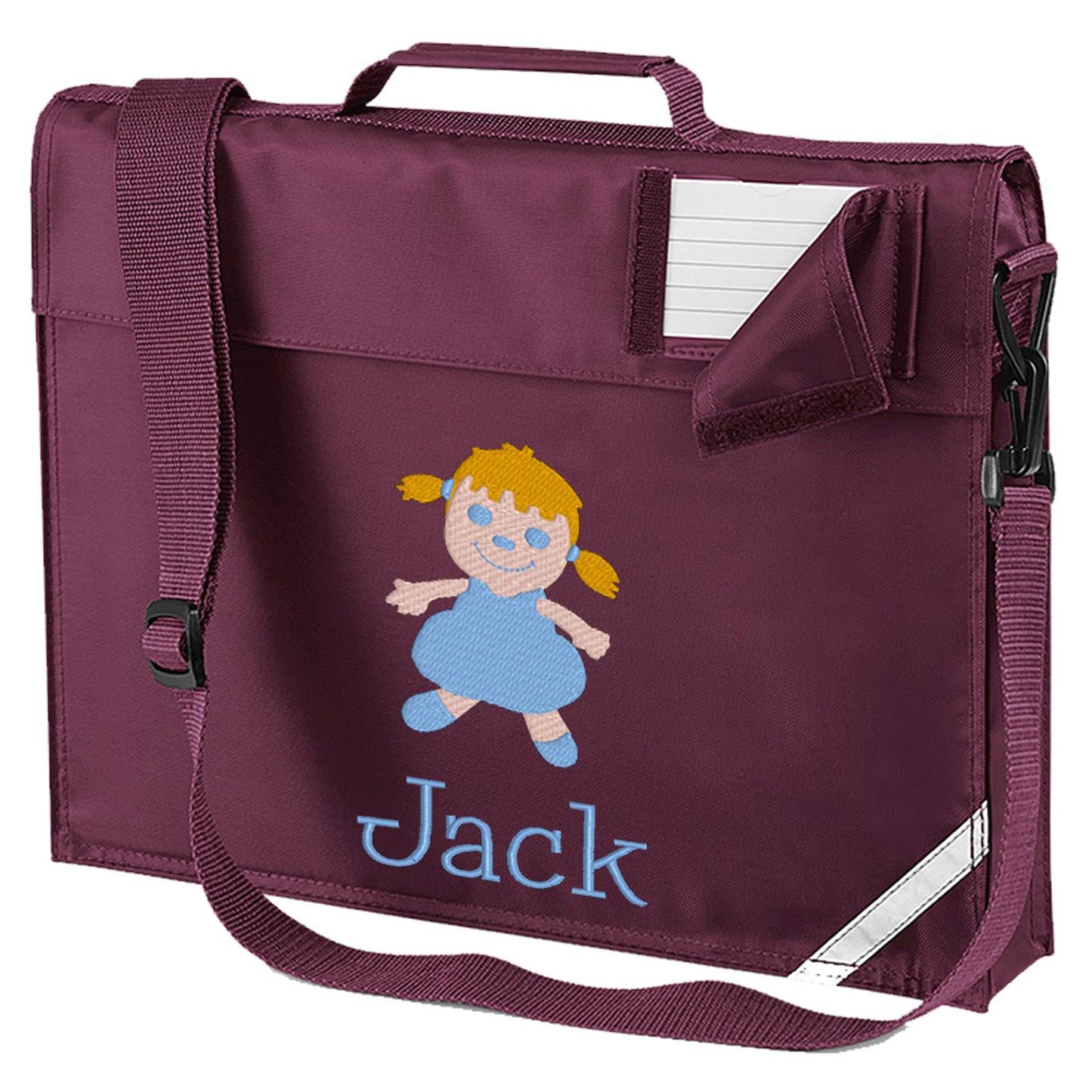Embroidered Bookbag with strap- Doll