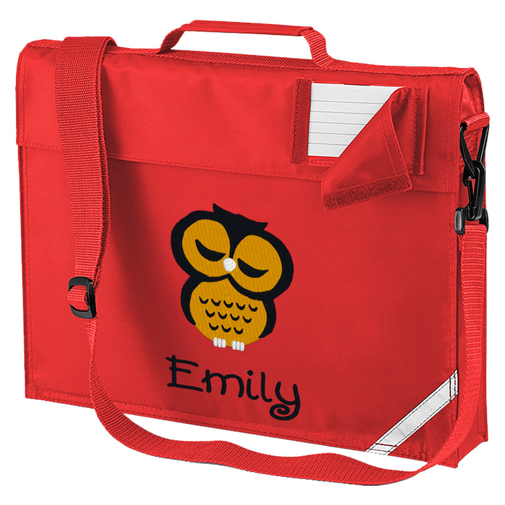 Embroidered Bookbag with strap- Owl