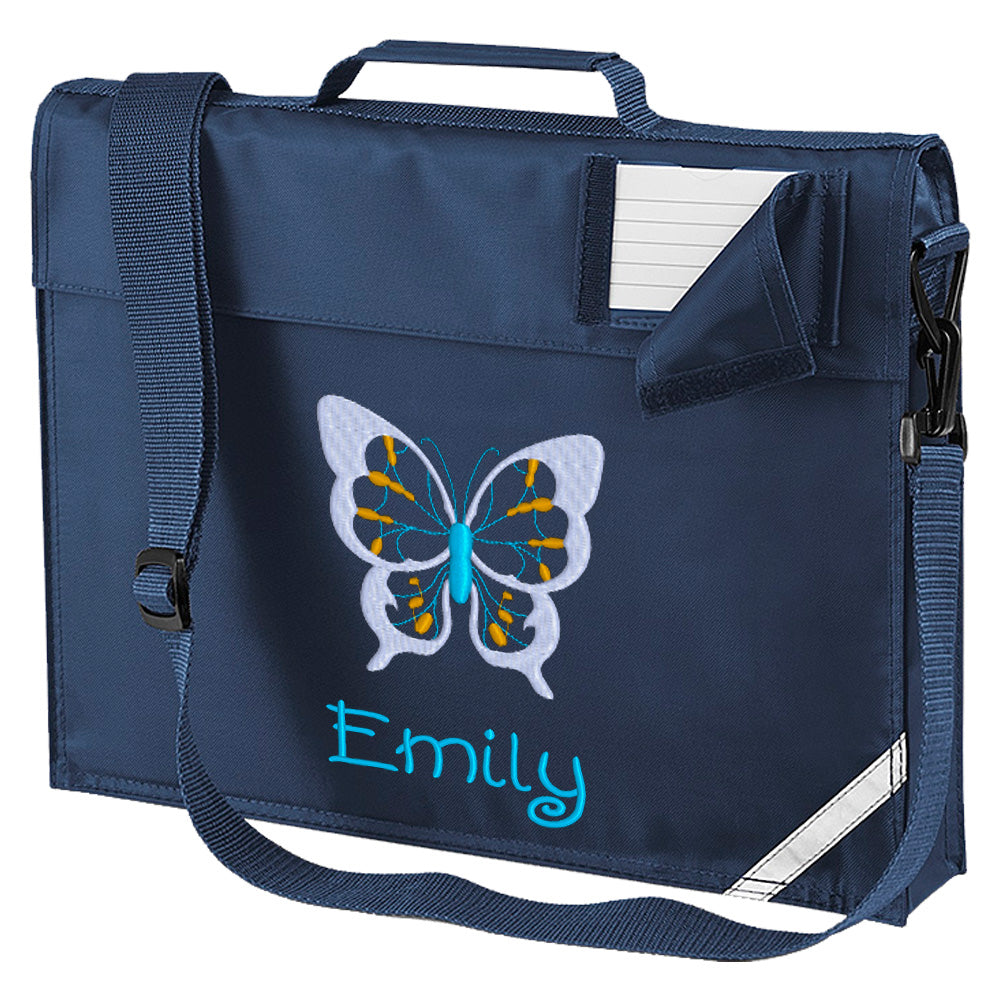 Embroidered Bookbag with strap- Butterfly