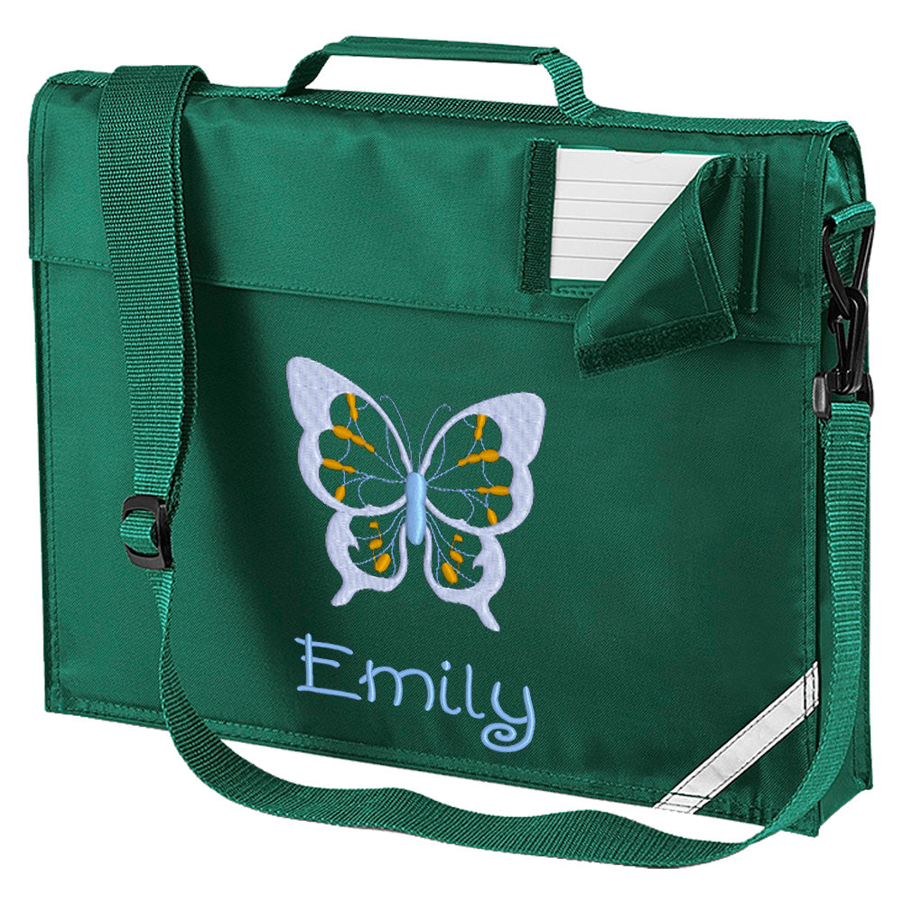 Embroidered Bookbag with strap- Butterfly