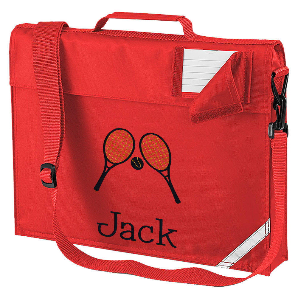 Embroidered Bookbag with strap- Tennis