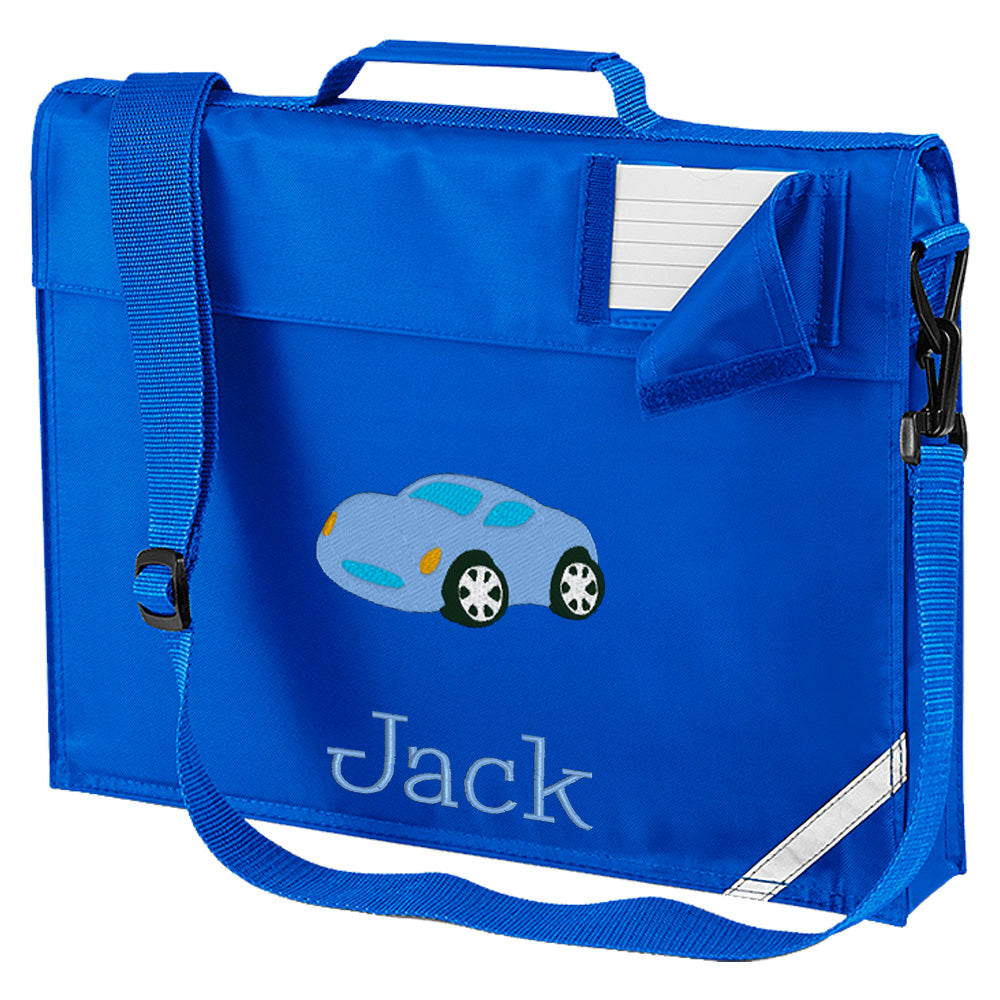 Embroidered Bookbag with strap- Car