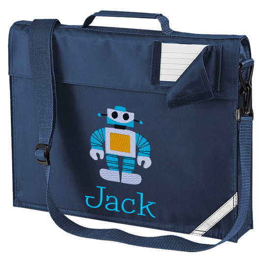 Embroidered Bookbag with strap- Robot