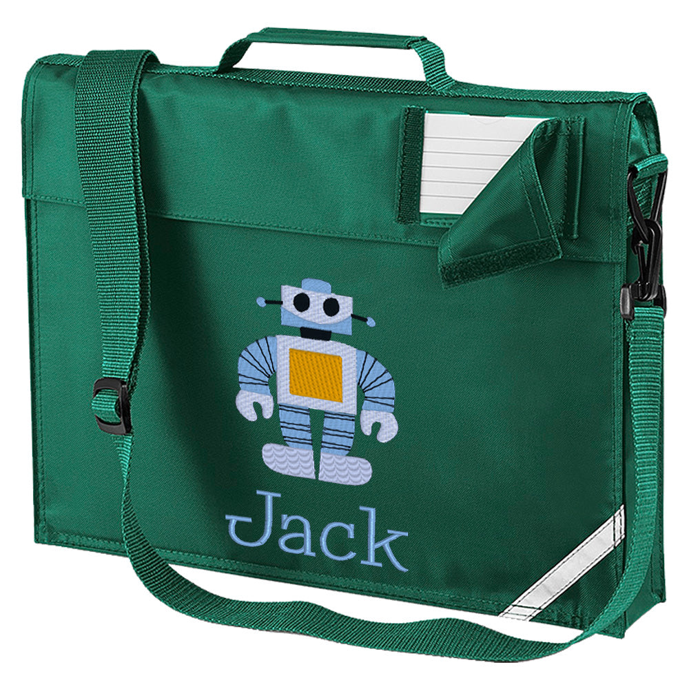 Embroidered Bookbag with strap- Robot