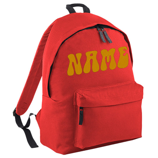 Embroidered Rucksack - 70's Text