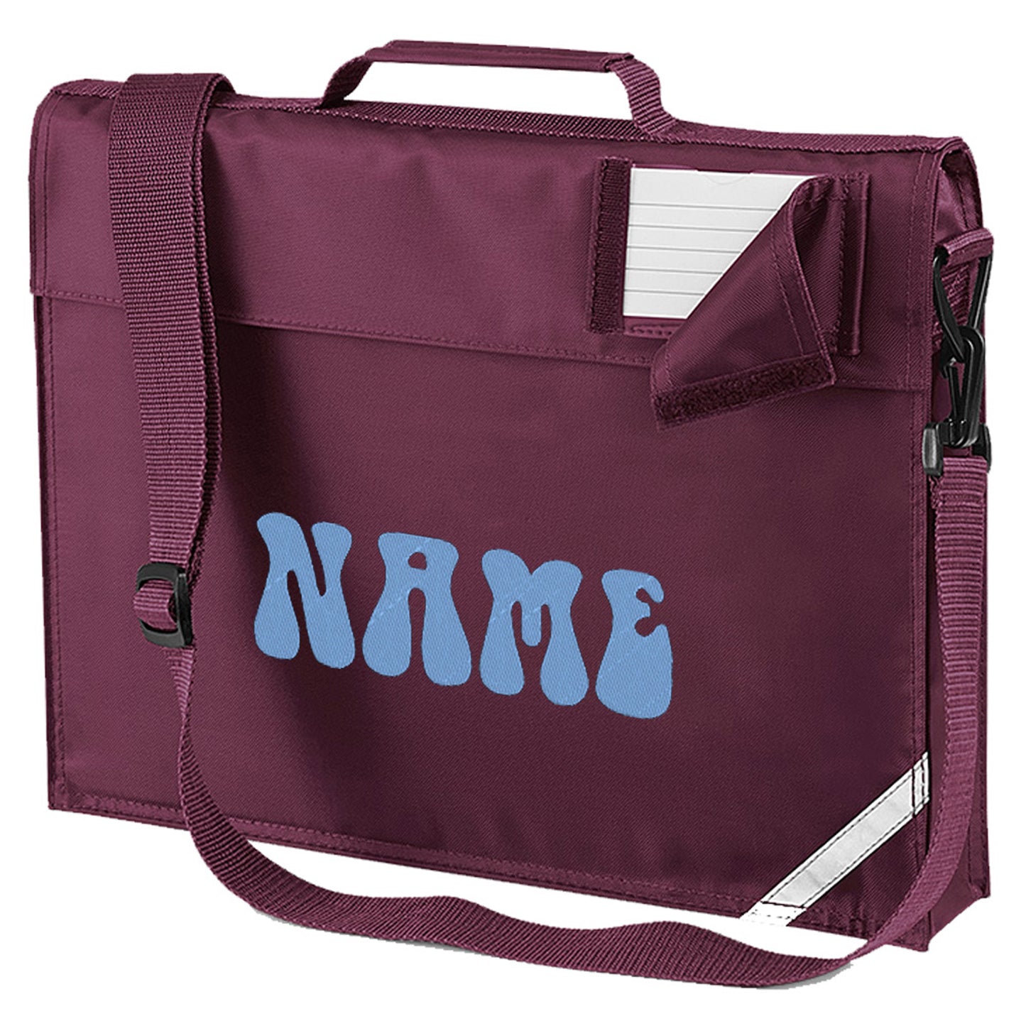 Embroidered Bookbag with strap- 70's Text