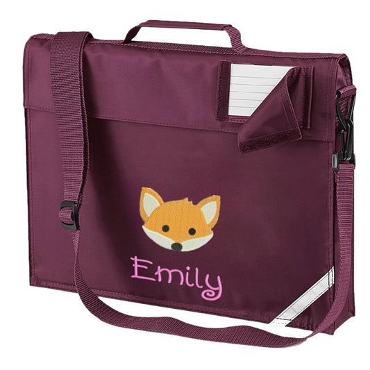Embroidered Bookbag with strap - Fox