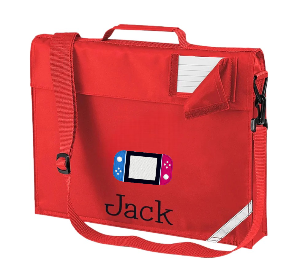 Embroidered Bookbag with strap - Nintendo switch