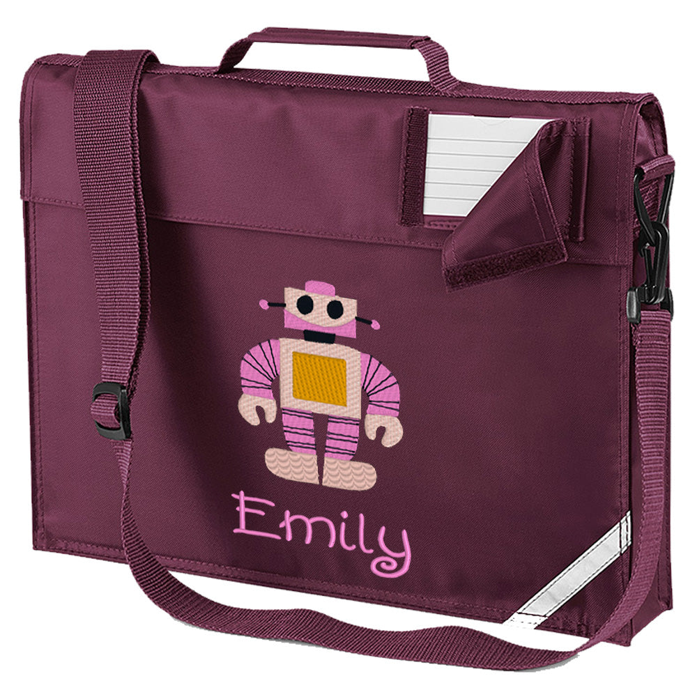 Embroidered Bookbag with strap- Robot