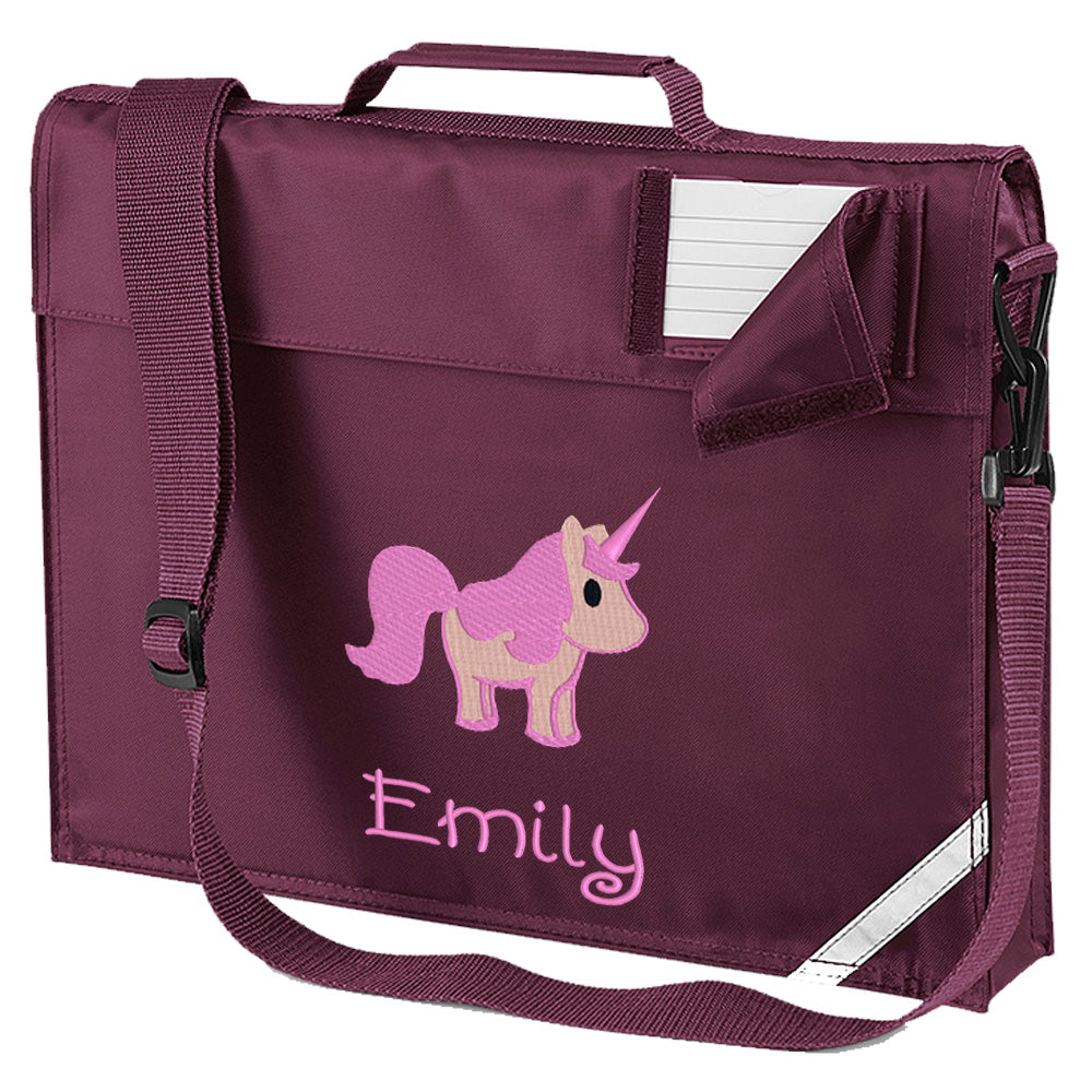 Embroidered Bookbag with strap- Unicorn