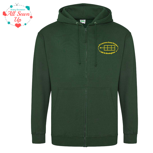 St Laurence Scouts - Bottle Green Zipped Hoodie (Adult)