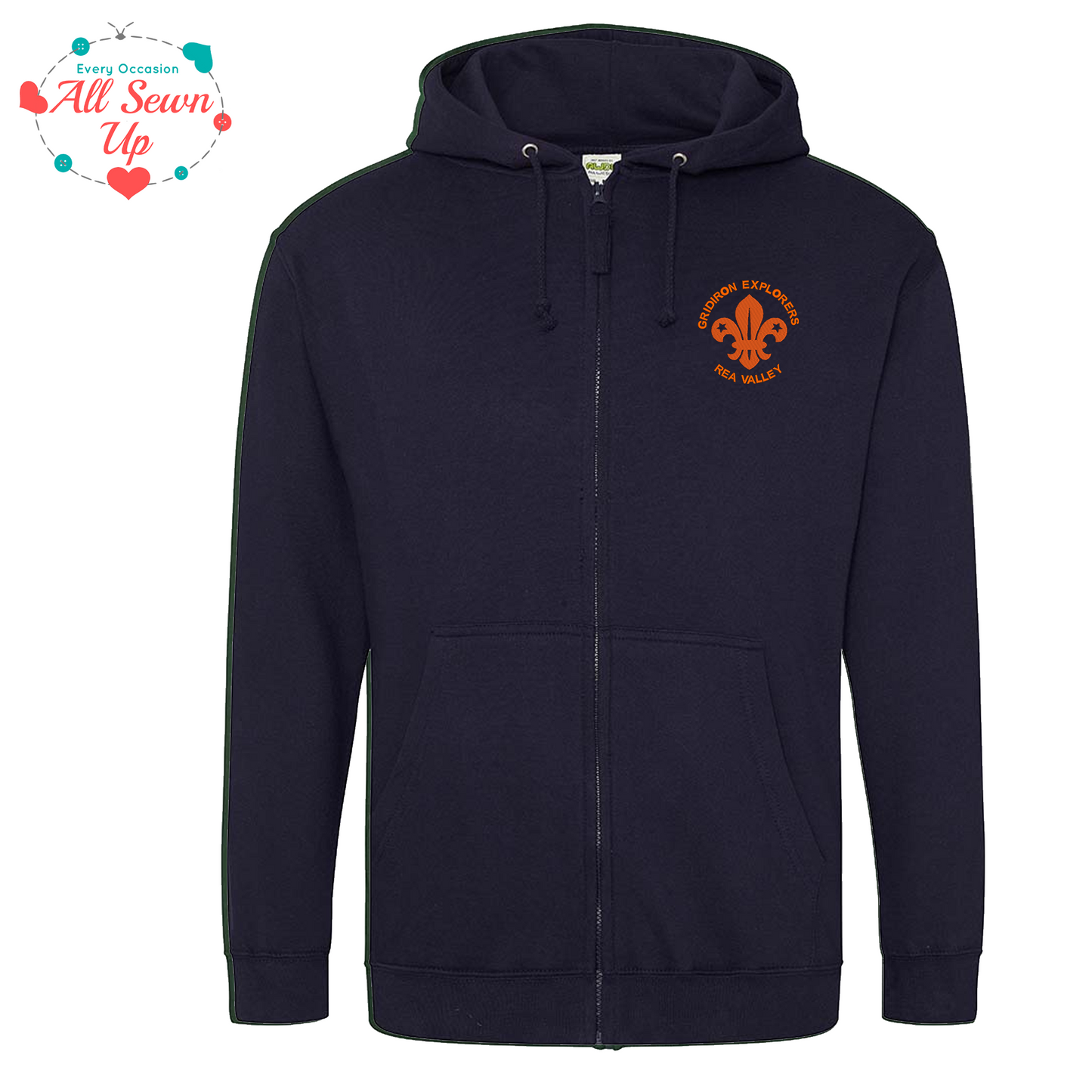 Gridiron-Explorers - Navy Zipped Hoodie