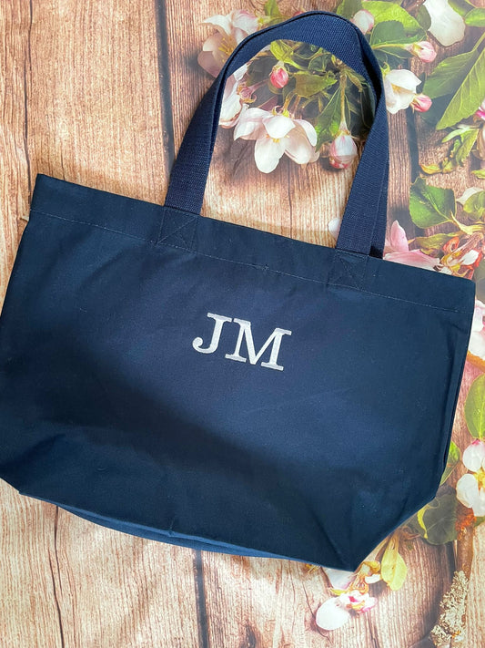 Personalised Monogram canvas tote bag