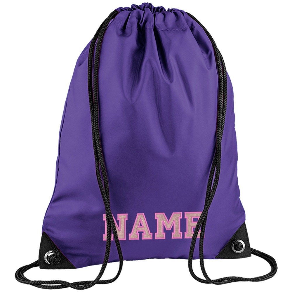 Embroidered Elaborate Personalised PE Bag, Kit Bag Drawstring Bag