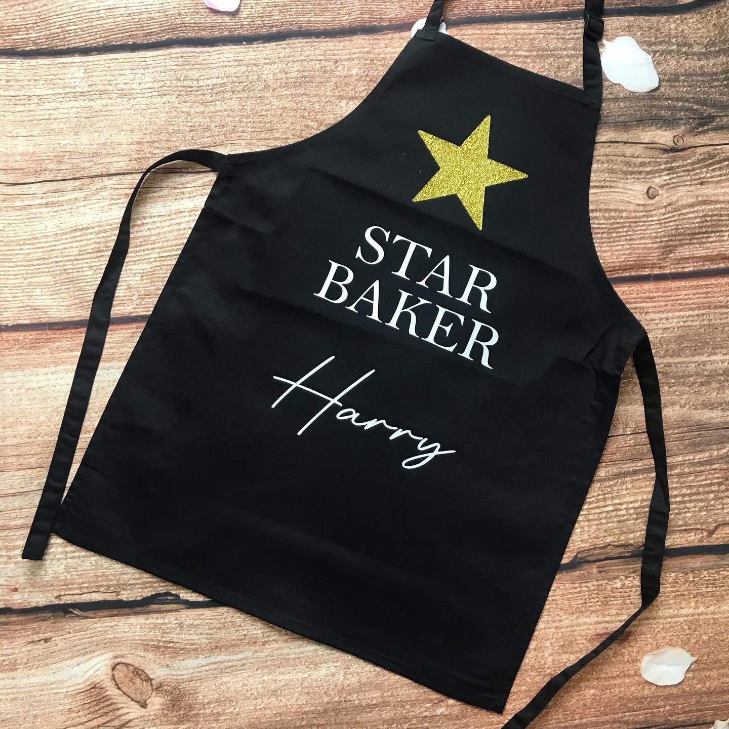 Personalised Printed Apron, Star Baker, Sparkly Gift