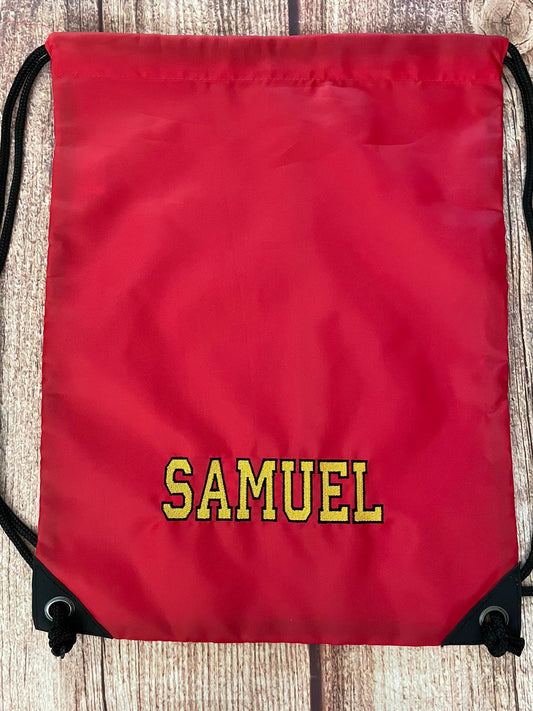Embroidered PE Bag - Elaborate Text
