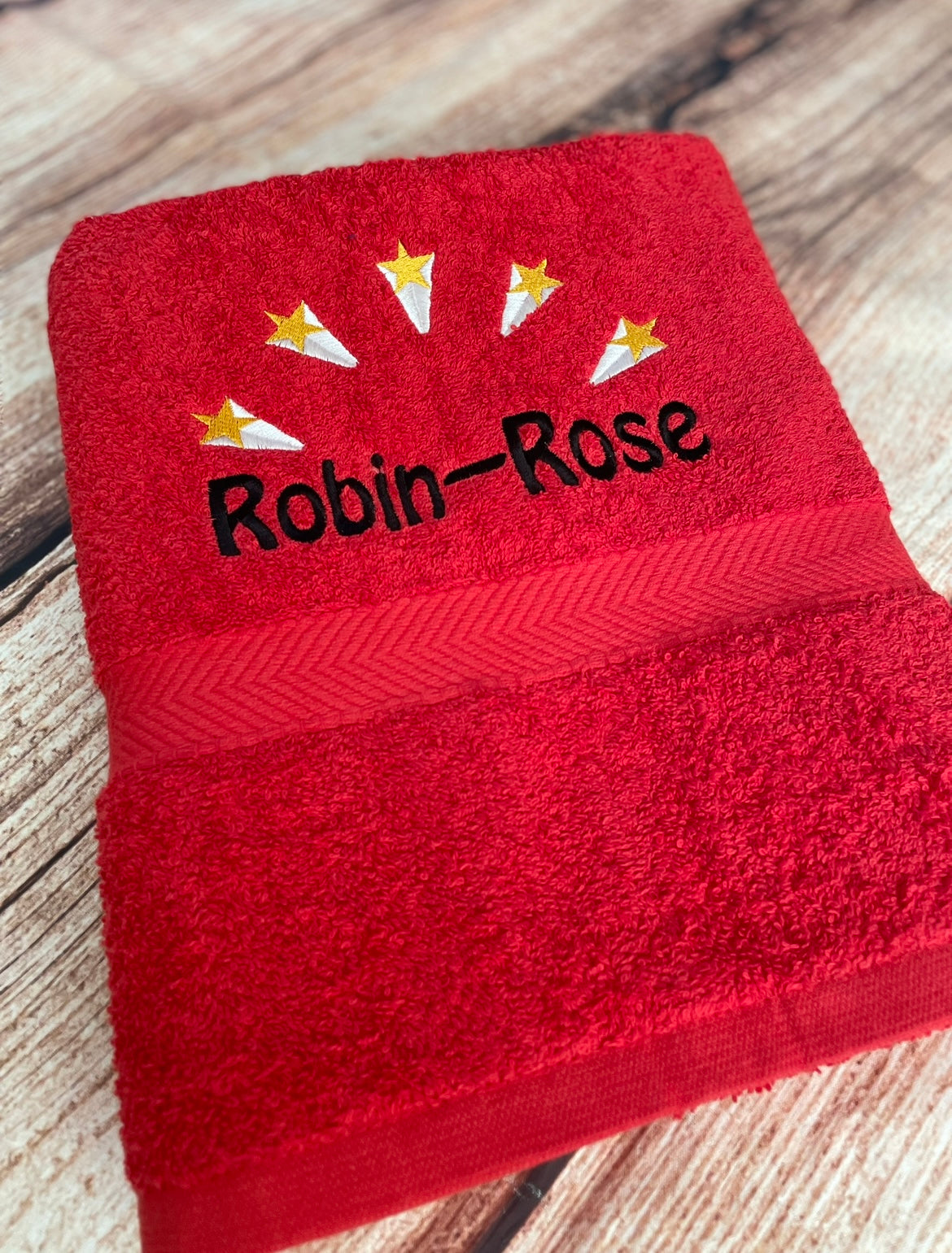 Embroidered Personalised Swimming or Sports Towel.  Ideal kids gift // Shooting Stars