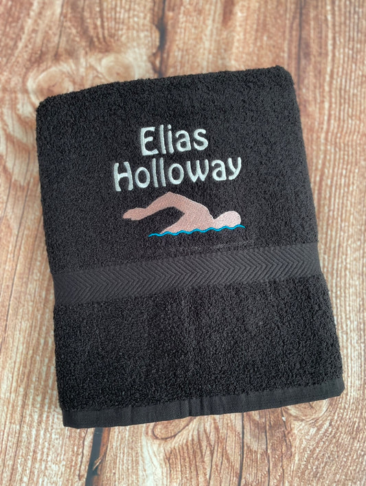 Embroidered Personalised Swimming or Sports Towel.  Ideal kids gift // swimmer