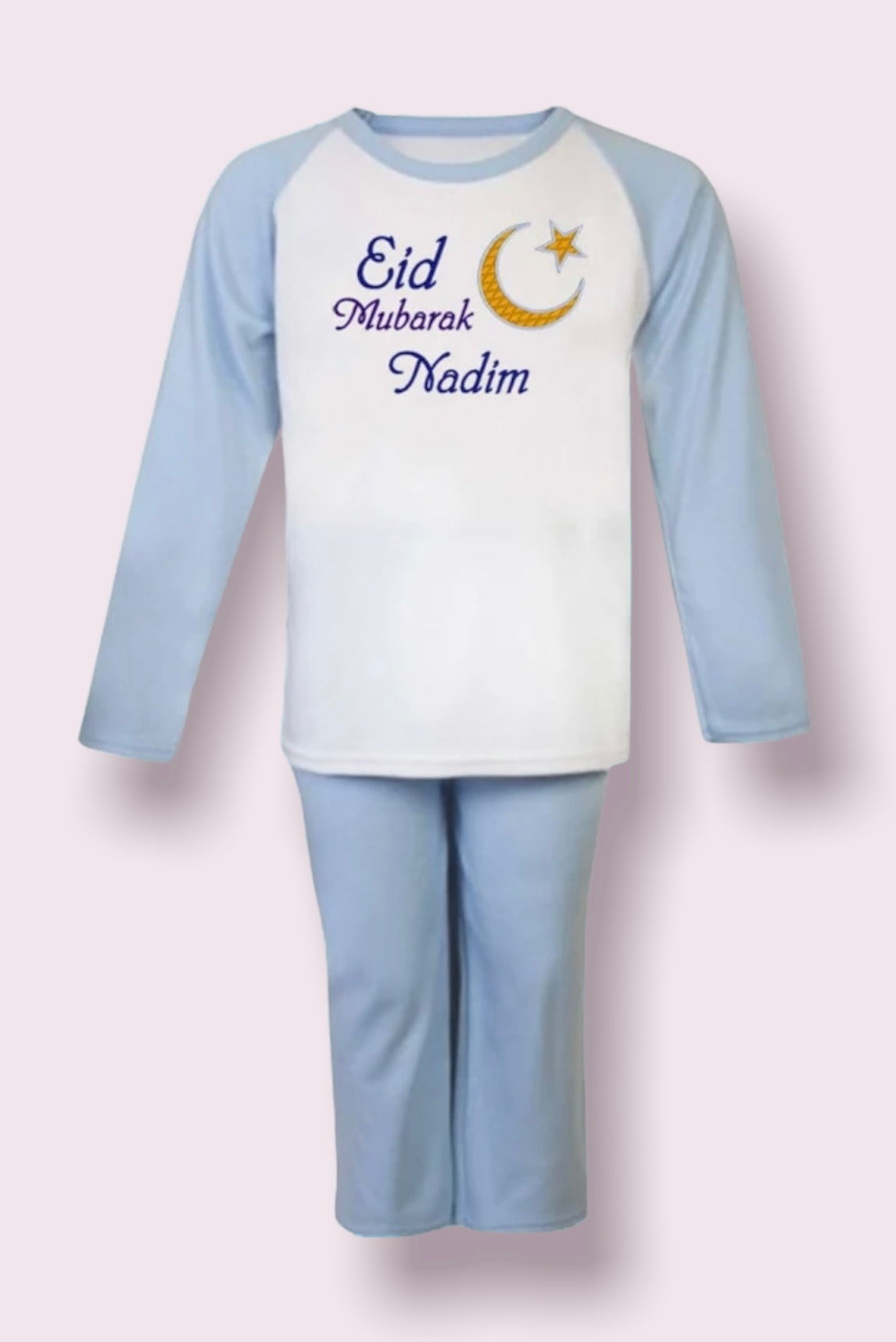 Personalised Embroidered 100% Cotton Pyjamas, Eid Mubarak , gift / keepsake