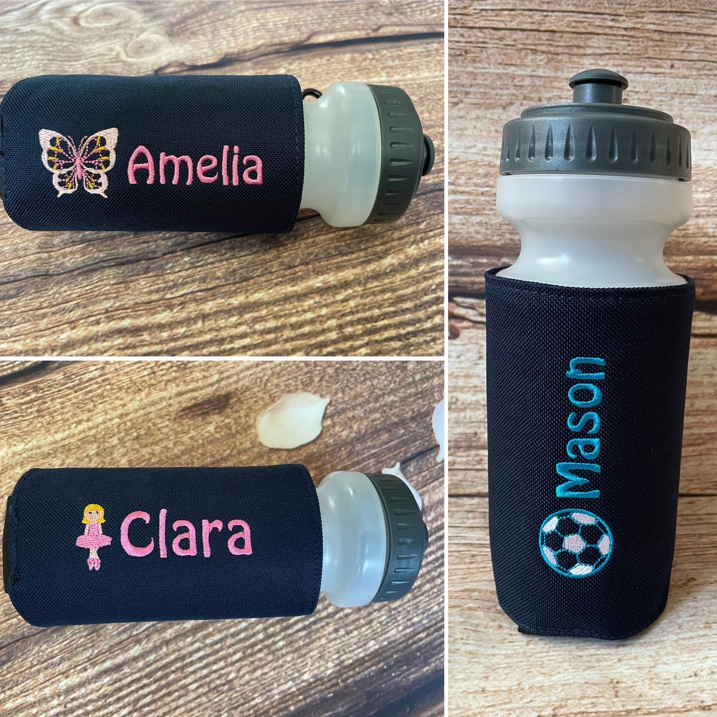 Personalised water bottle.