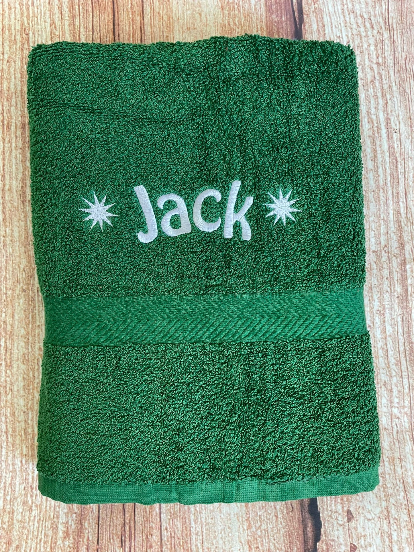Embroidered Personalised Swimming or Sports Towel.  Ideal kids gift // Stars